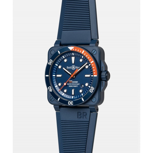 Montre Bell & Ross BR 03-92 Diver Tara Bracelet Caoutchouc Bleu