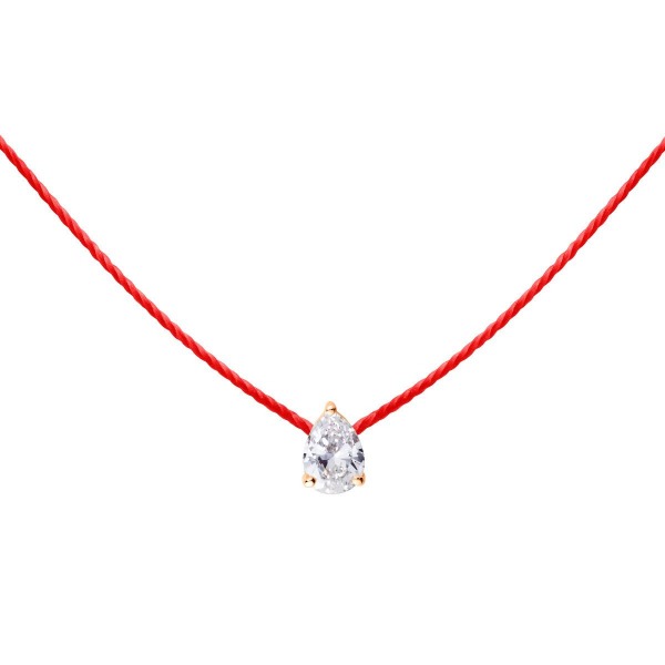 Collier Redline Son Altesse Or Rose & Diamant sur Fil Rouge