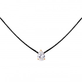 Collier Redline Son Altesse Or Rose & Diamant sur Fil Noir