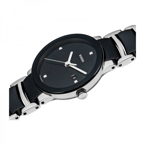 Montre Rado Centrix Diamonds Cadran Noir Index Diamants 28MM