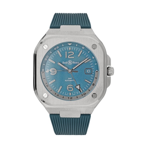 Montre Occasion Bell & Ross BR 05 GMT SKY BLUE Bracelet Caoutchouc