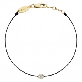 Bracelet Redline Illusion Diamants  0.05 ct Or Jaune Fil Noir