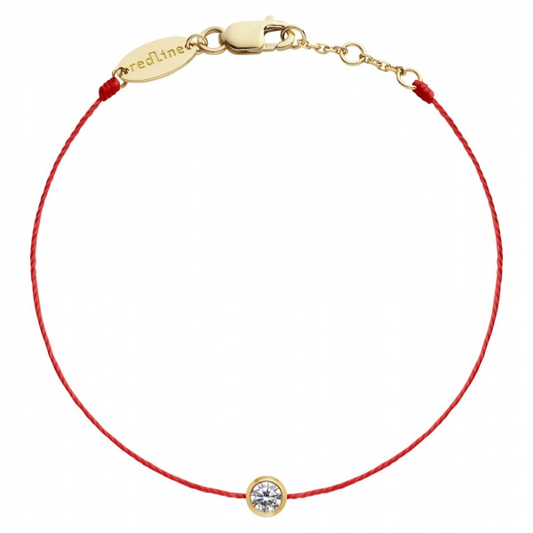 Bracelet Redline PURE 1 Diamant 0.10 ct Or Jaune Fil Rouge