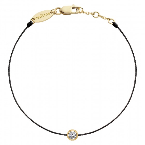 Bracelet Redline PURE 1 Diamant 0.10 ct Or Jaune Fil Noir
