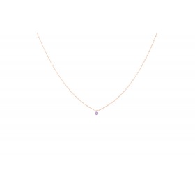 Collier La Brune & La Blonde Mini Confetti Améthyste Or Rose