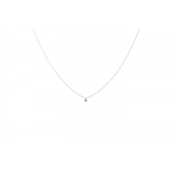 Collier La Brune & La Blonde Mini Confetti Améthyste Or Rose