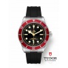 MONTRE HOMME TUDOR BLACK BAY 41 MM LUNETTE ROUGE BRACELET CAOUTCHOUC