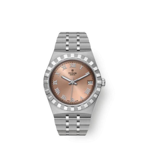 Montre Femme Tudor Royal 34mm Cadran Saumon Bracelet Acier