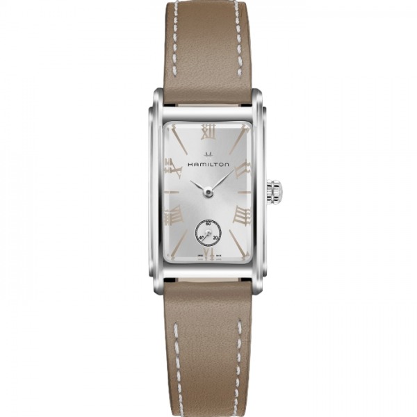 Montre Hamilton American Classic Ardmore Quartz Cadran Blanc Bracelet Cuir Brun