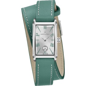 Montre Hamilton American Classic Ardmore Quartz Cadran Blanc Bracelet Double Cuir Vert