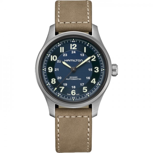 Montre Hamilton Khaki Field Titanium Auto cadran Bleu 42 mm