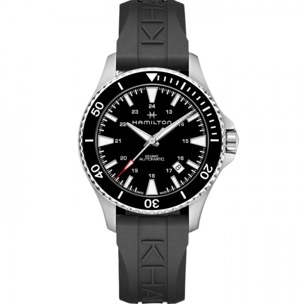 Montre Hamilton Khaki Navy Scuba Auto Cadran Noir Bracelet Caoutchouc