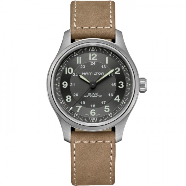 Montre Hamilton Khaki Field Titanium Auto cadran noir 42 mm