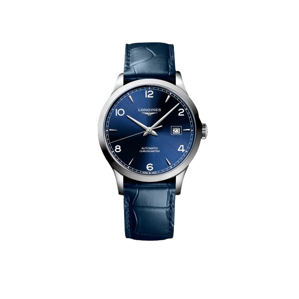 Montre Longines Record 40mm Cadran Bleu Bracelet Cuir