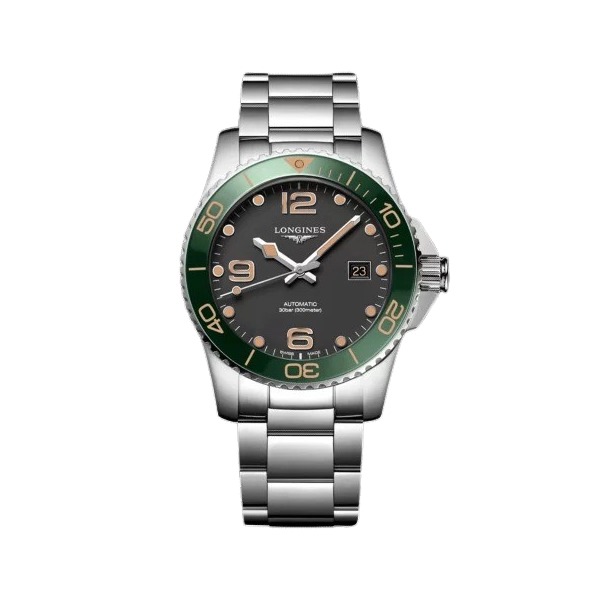 Montre Longines Hydroconquest 41mm Auto Lunette Verte Cadran Noir