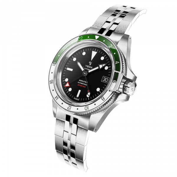 Montre Yema SUPERMAN 500 GMT 41mm Bracelet Acier Lunette Vert
