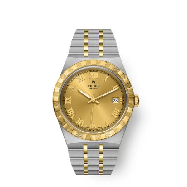 Montre Homme Tudor Royal 38mm Boîtier Acier Lunette Or Jaune