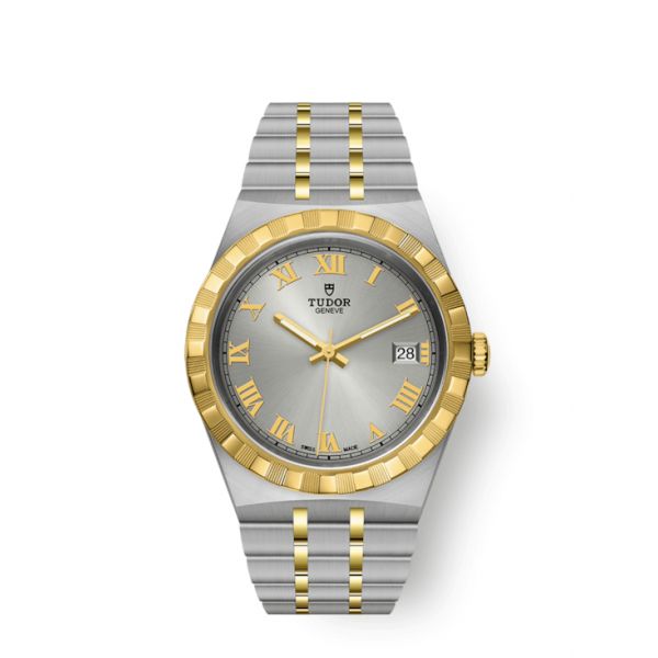 Montre Homme Tudor Royal 38mm Boîtier Acier Lunette Or Jaune