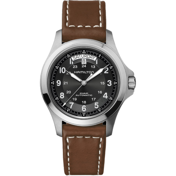 Montre Hamilton Khaki Field King Auto Cadran Noir Bracelet Cuir