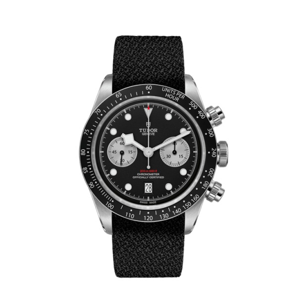 MONTRE HOMME TUDOR BLACK BAY CHRONO ACIER AVEC BRACELET EN TISSU NOIR