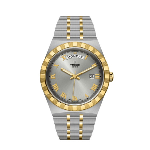 Montre Homme Tudor Royal 41mm Boîtier Acier Lunette Or Jaune