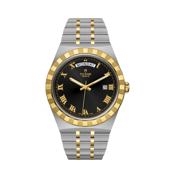 Montre Homme Tudor Royal 41mm Boîtier Acier Lunette Or Jaune