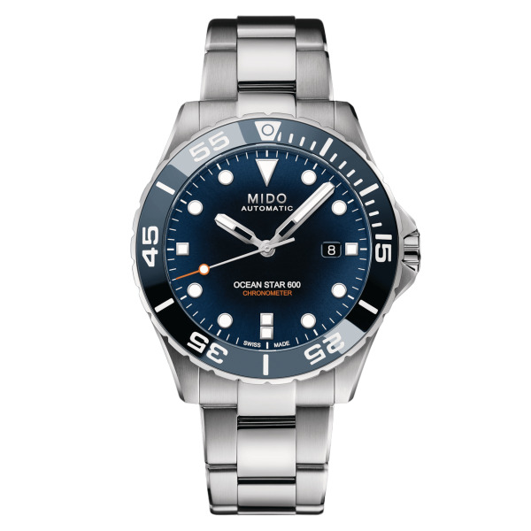 Montre Mido Ocean Star 600 Chronometer Cadran Bleu Bracelet Acier