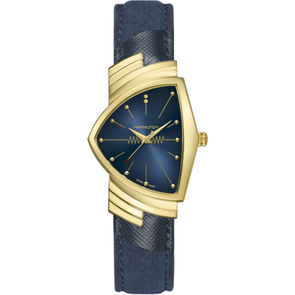 Montre Hamilton Ventura Classic Quartz cadran bleu bracelet cuir