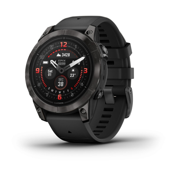 Montre Garmin EPIX™ (Gen 2 PRO) 51mm Sapphire Carbon Gray DLC Titane Bracelet Cuir