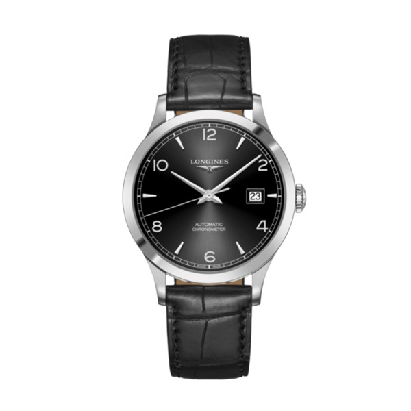 Montre Longines Record 40mm Bracelet Cuir Noir