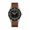 Montre Longines Skin Diver Auto Cadran Noir Bracelet Cuir Marron