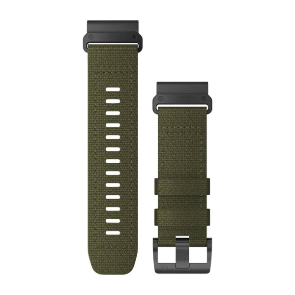 Bracelet Montre Garmin Quickfit 26 Nylon Tactical Vert Ranger Boucle Noire