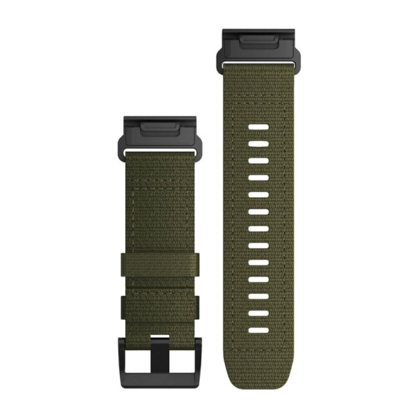 Bracelet Montre Garmin Quickfit 26 Nylon Tactical Vert Ranger Boucle Noire