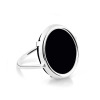 Bague Ginette NY Black Onyx White Gold Disc Ring