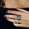 copy of Bague Ginette NY Black Onyx White Gold Disc Ring