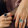 copy of Bague Ginette NY Black Onyx White Gold Disc Ring