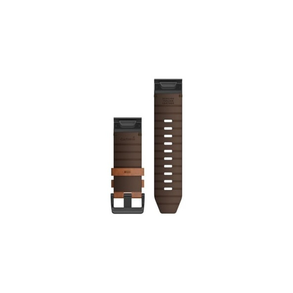 Bracelet Montre Garmin Quickfit 26mm Cuir Marron Boucle Noir