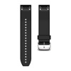 Bracelet Montre Garmin Quickfit 22mm Silicone Noir Boucle Argent