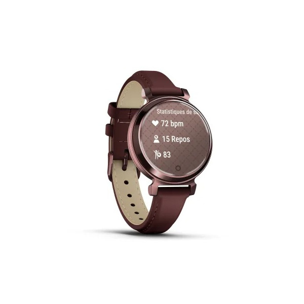 Montre Garmin Lily 2 Classic Dark Bronze & Bracelet Cuir Acajou