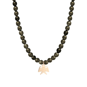 Collier Ginette NY Golden Obsidian Bead