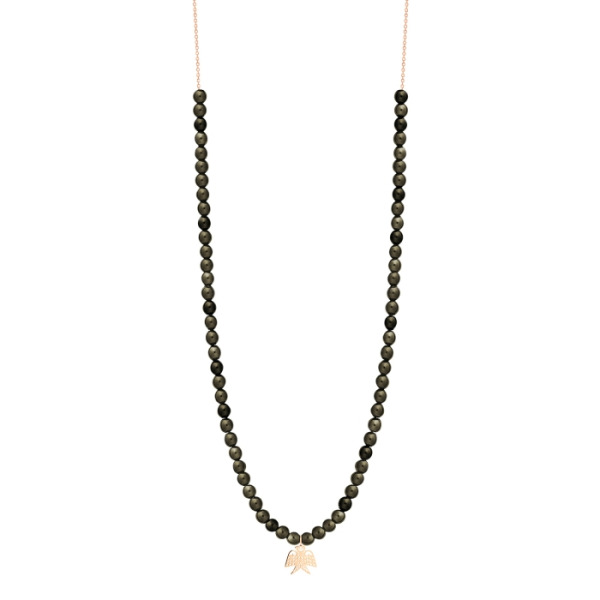 Collier Ginette NY Golden Obsidian Bead