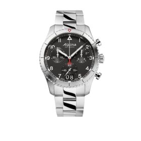 Montre Alpina Startimer Pilot Quartz Chronographe Grande Date Cadran Noir