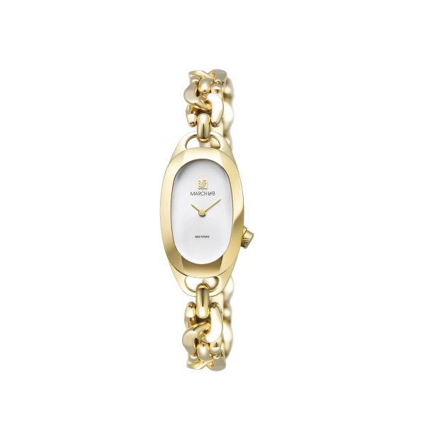 Montre MARCH LA.B Oblongue PVD Gold Cadran Continental