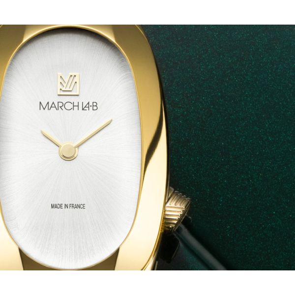 Montre MARCH LA.B Oblongue PVD Gold Cadran Continental