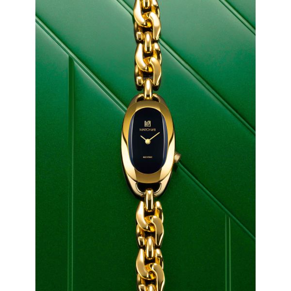 Montre MARCH LA.B Oblongue PVD Gold Suprême Gourmette Gold