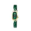 Montre MARCH LA.B Oblongue PVD Gold Emerald Bracelet Alligator