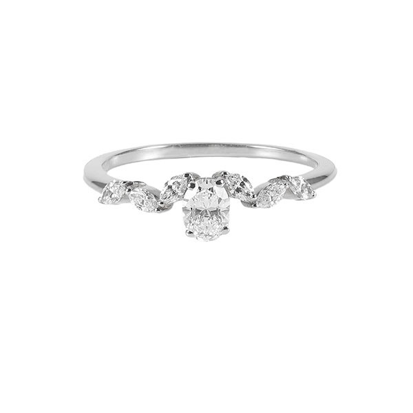 Bague La Marquisette Diane Diamant En Or Blanc