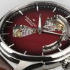 Montre Hamilton Jazzmaster Open Heart Auto Cadran Rouge Bracelet Cuir