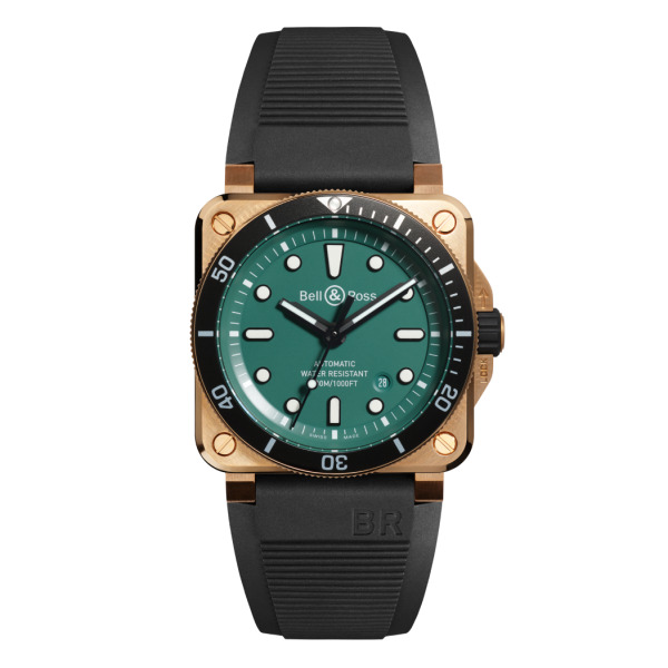 Montre BELL & ROSS BR 03-92 DIVER BLACK & GREEN BRONZE