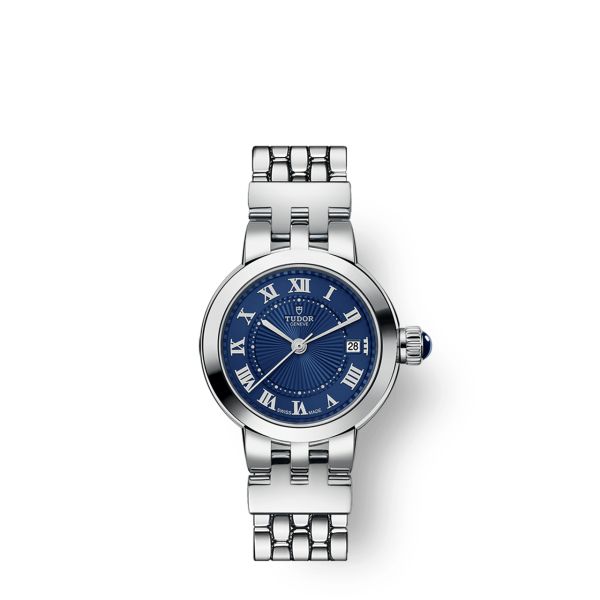 Montre Femme Tudor Clair de Rose 26mm Cadran Bleu Bracelet Acier